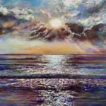 Sunset Seascape, Marion Yeo © the artist. Worcester Society of Artists - 76th Annual Exhibition.