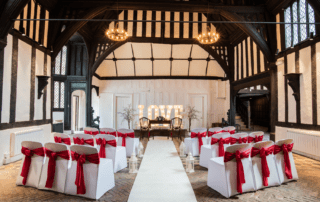 The Great Hall dressed for a wedding